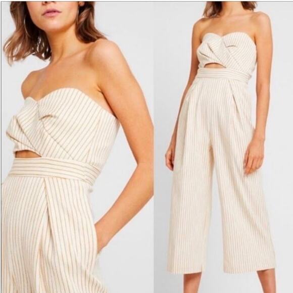 Topshop Twist Bandeau Jumpsuit in Natural Size 10 - Picture 1 of 6